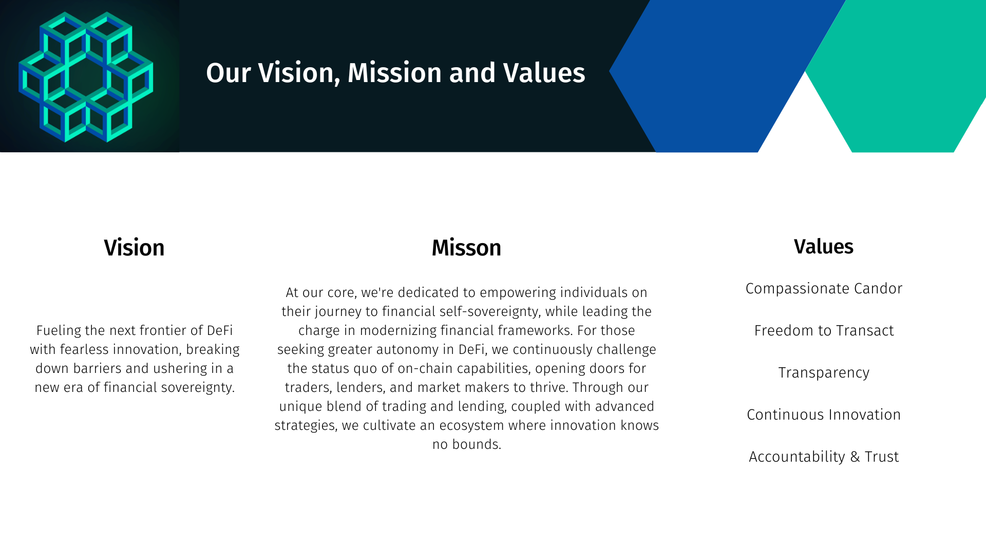 Vision Mission & Values